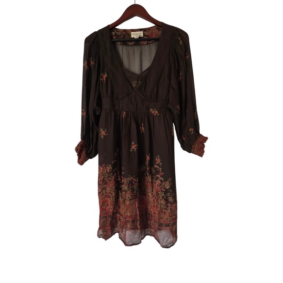 Denim & Supply Ralph Lauren Dresses & Skirts - Denim & Supply Ralph Lauren Brown Paisley Sheer Dress Sz S Gypsy Boho Whimsigoth